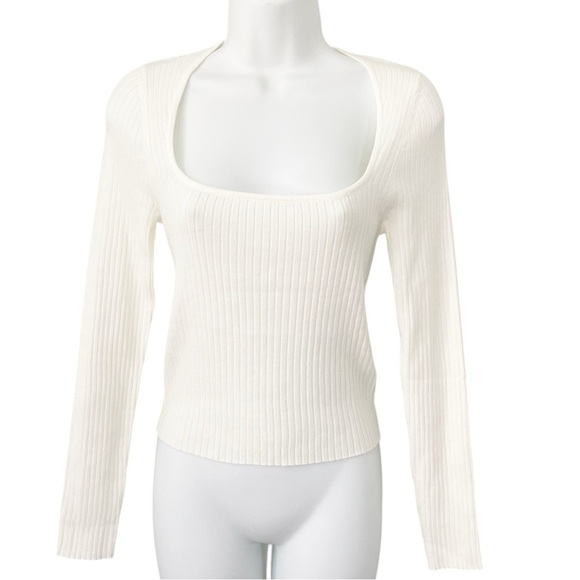 Rhythm Square Neck Rib Knit Longsleeve Top size Small - Picture 1 of 4